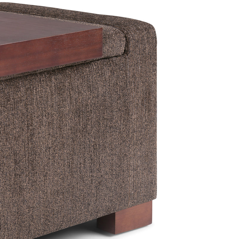 Bretton - Lift Top Storage Ottoman - Deep Umber Brown