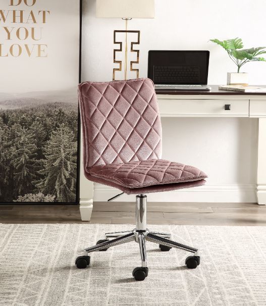 Aestris - Office Chair - Pink Velvet