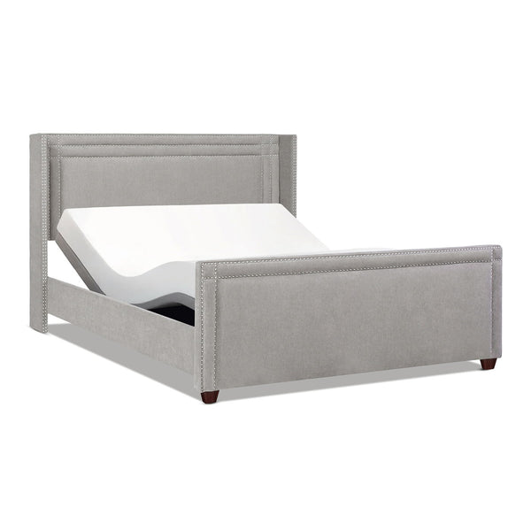 Elle - Wingback Upholstered King Bed - Silver Gray