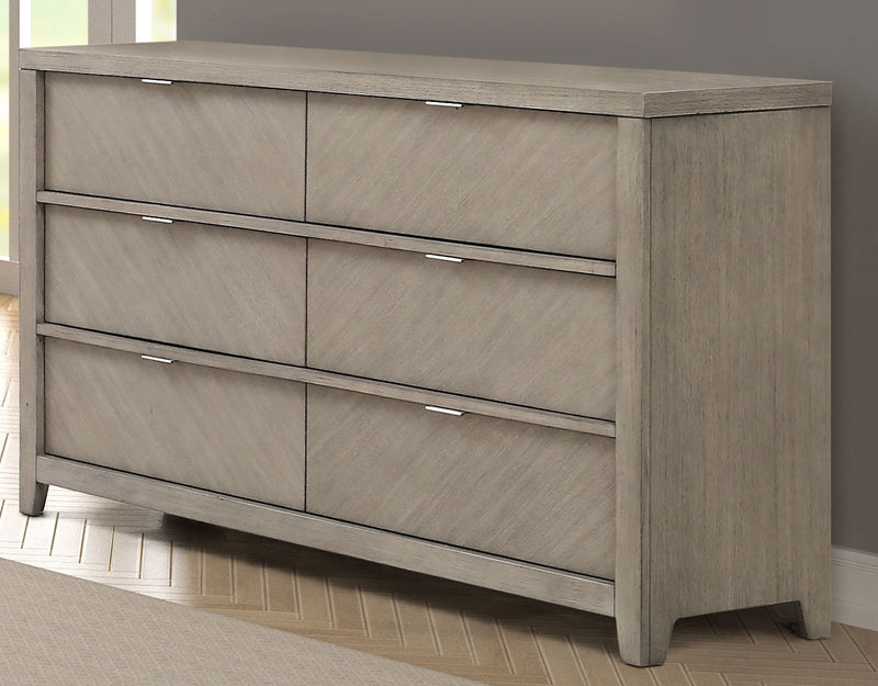 6 Drawer Dresser - Light Gray