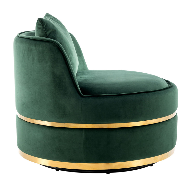 360° Swivel Accent Chair Velvet Modern Upholstered Barrel Chair Over-Sized Soft Chair With Seat Cushion For Living Room