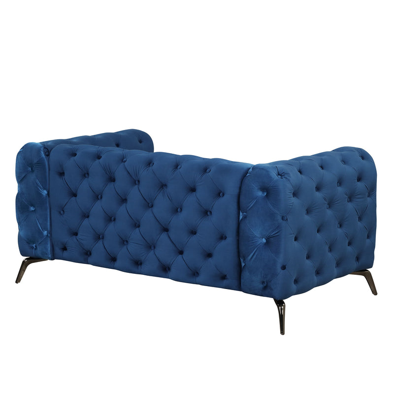 Velvet Upholstered Loveseat Sofa, Modern Loveseat Sofa With Button Tufted Back, 2 Person Loveseat Sofa Couch For Living Room, Bedroom, Or Small Space