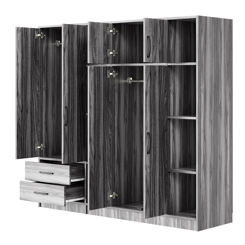 6 Door Wardrobe With Shelves And Drawers