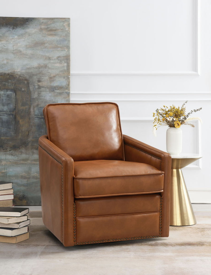 Rocha - Leather Aire Swivel Chair With Glider