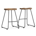 Amberly - Rustic Saddle Bar Stool (Set of 2)