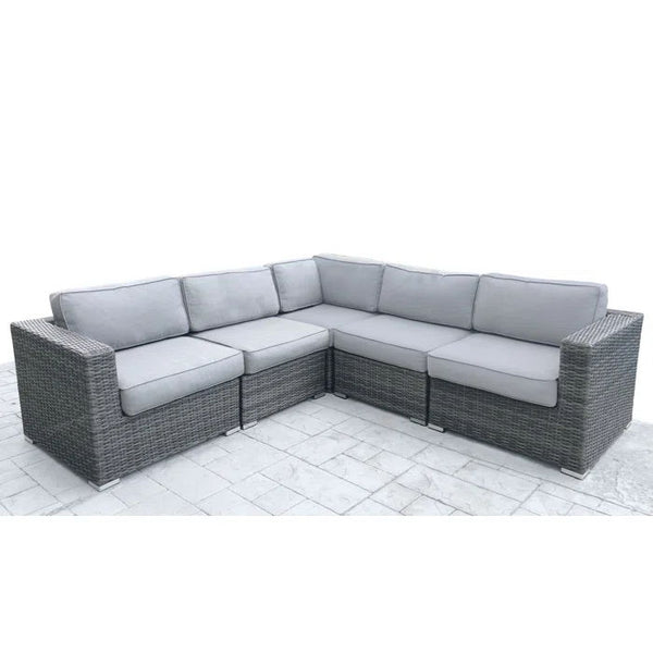 Patio Sectional With Cushions Stylish Outdoor Seating For Ultimate Comfort And Relaxation - Brown / Gray