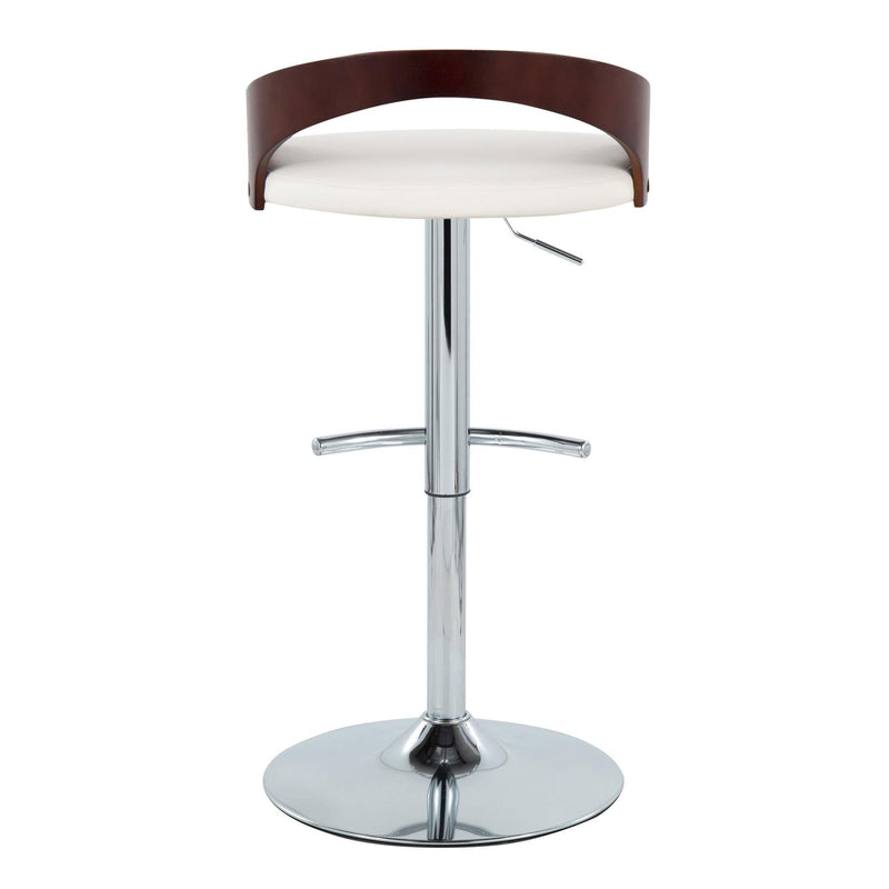 Grotto - Contemporary Adjustable Barstool & Swivel With Rounded T Footrest (Set of 2)