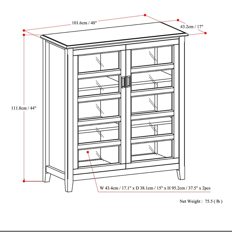 Burlington - Medium Storage Cabinet - Mahogany Brown