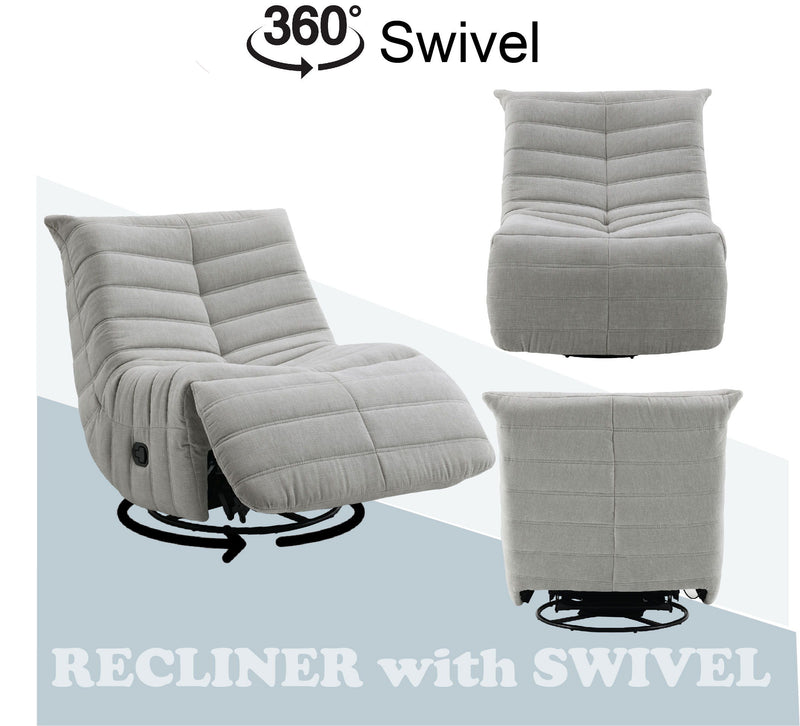 Talmon - Chenille Glider Recliner With Swivel