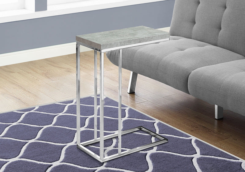 Accent Table, C - Shaped, Tempered Glass, Stylish Design Contemporary & Modern