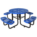 Round Outdoor Steel Picnic Table With Umbrella Pole