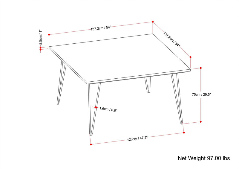 Hunter - Square Tabletop Dining Table