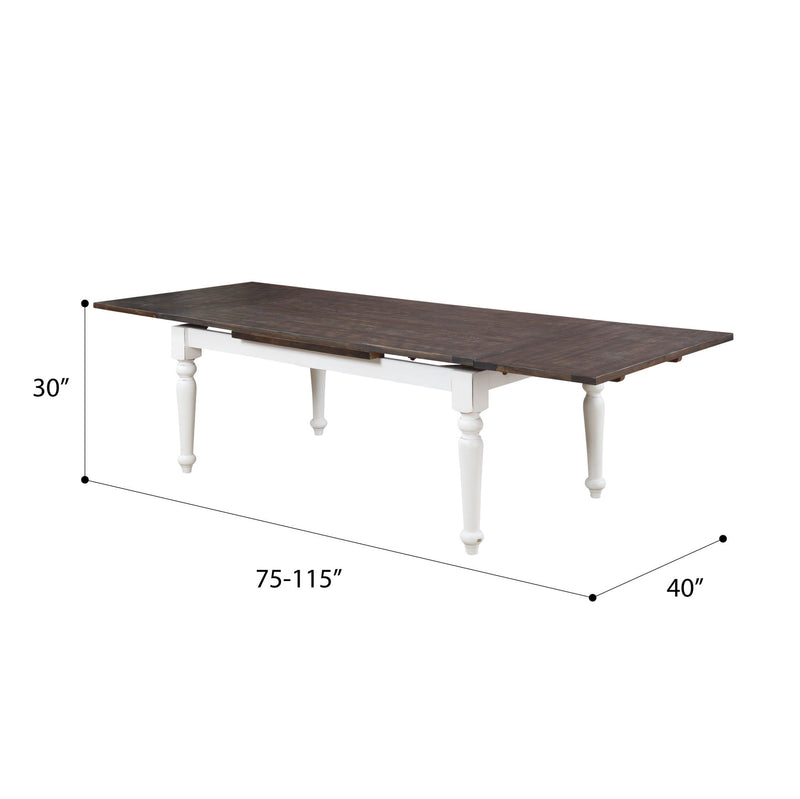 Mountina - Dining Table With Leafs - Brown / White