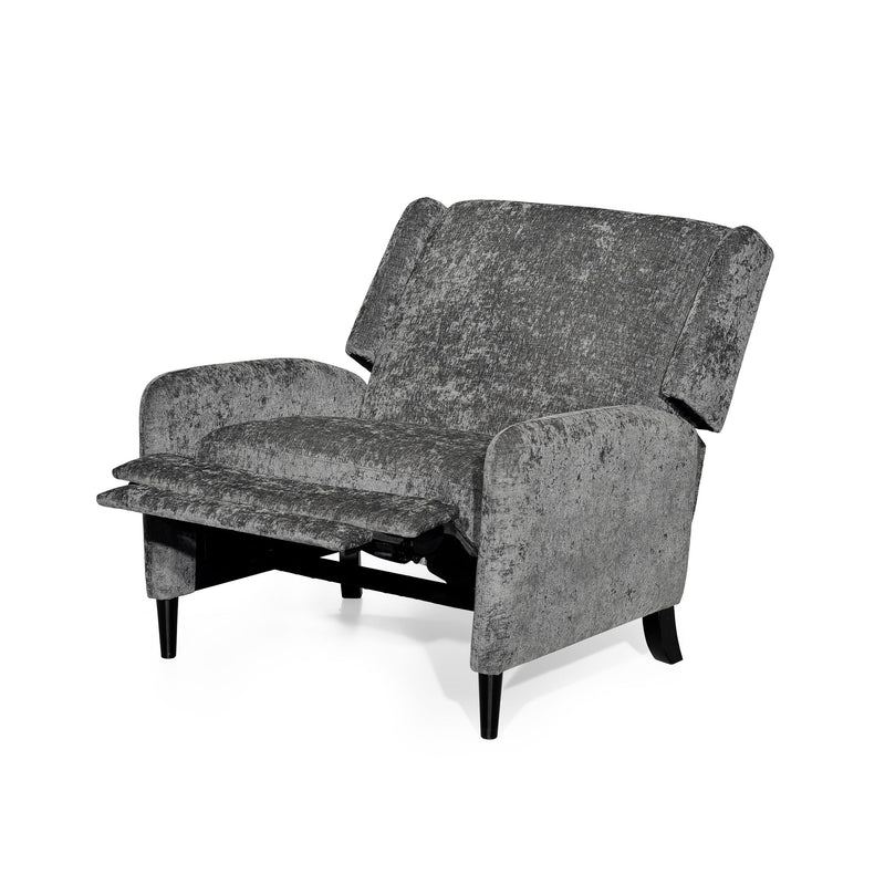 Oversized Textured Fabric Pushback Recliner