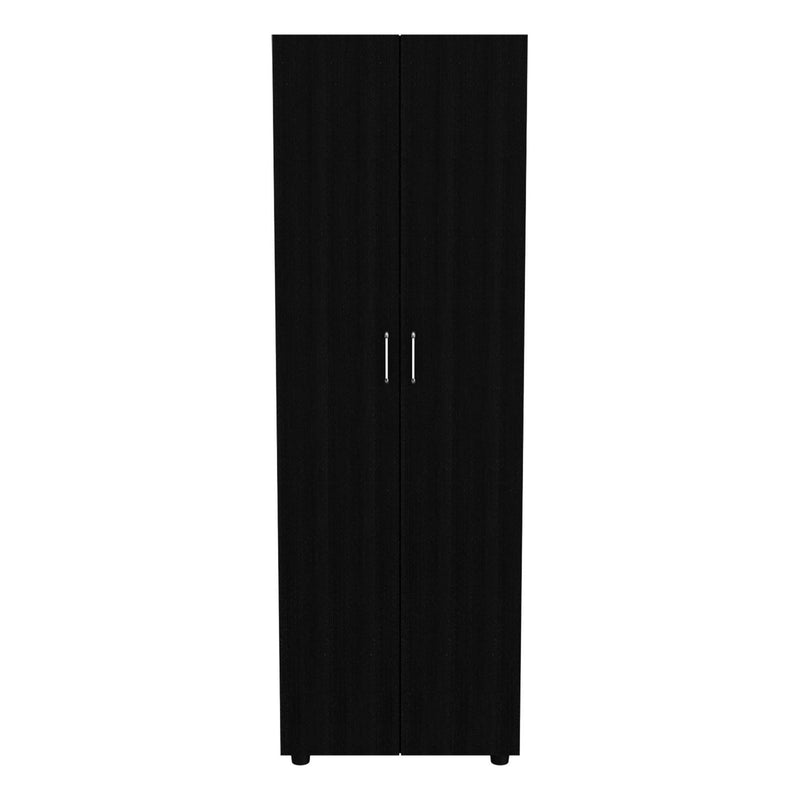 Armoire Organiser, Two Shelves, Rod, Double Door Cabinet Armoire