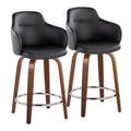 Boyne - Contemporary Fixed Height Counter Stool With Swivel With Round Footrest (Set of 2)