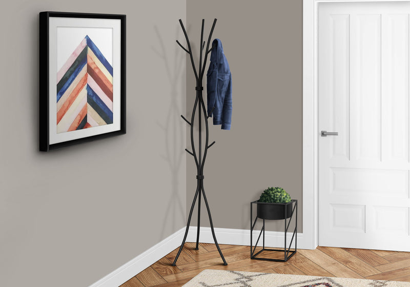 Coat Rack, Hall Tree, Free Standing, 11 Hooks, Entryway, Contemporary & Modern