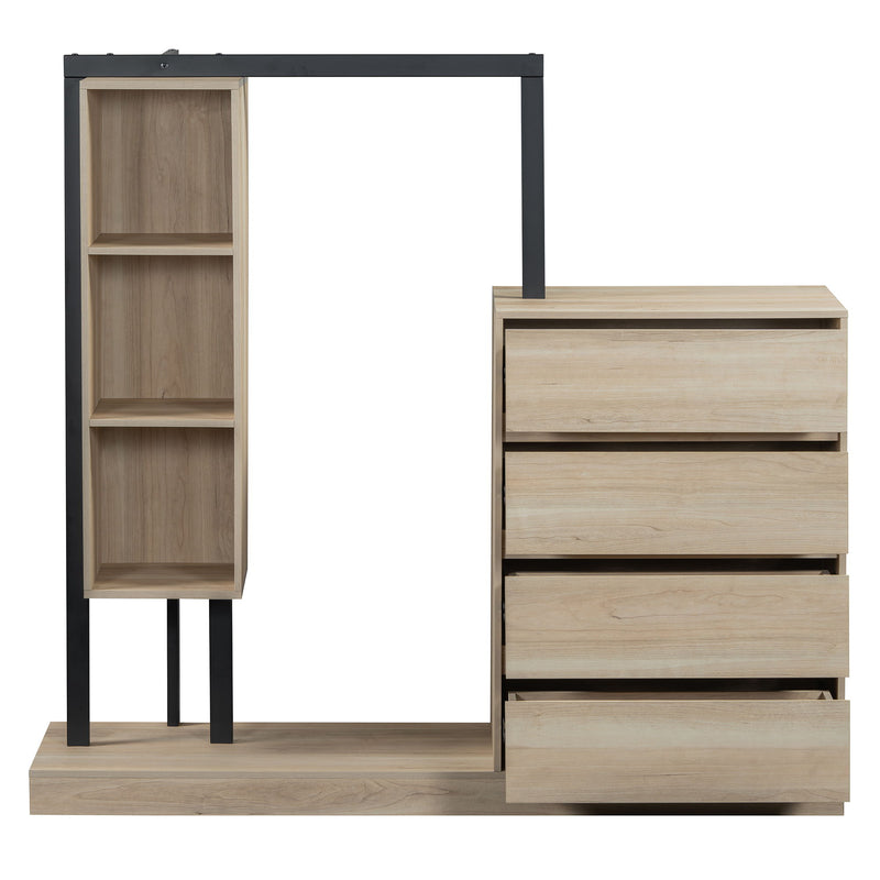 Wardrobe With 4 Drawers And 3 Shelves