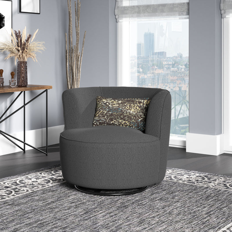 Benz - Swivel Glider Accent Chair - Gray