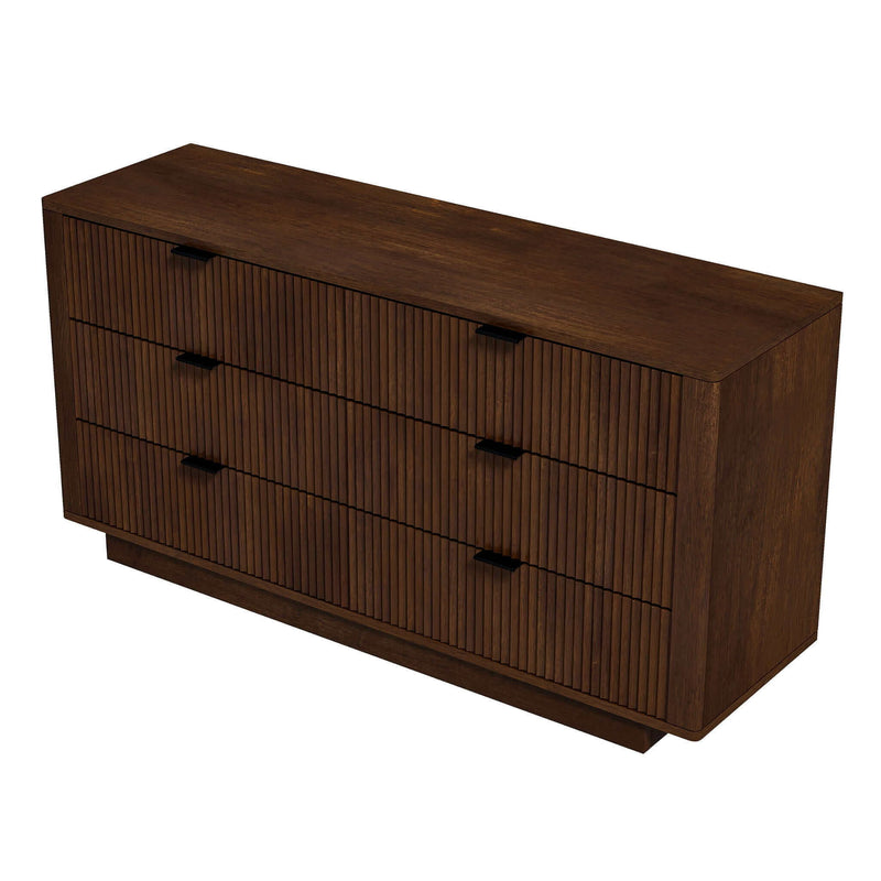 Lola - Mid-Century Modern Dresser With 6 Drawers - Dark Brown