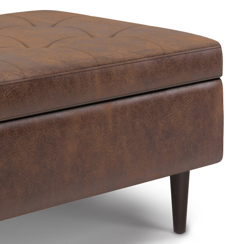 Shay - Large Square Coffee Table Storage Ottoman Mid-Century Style