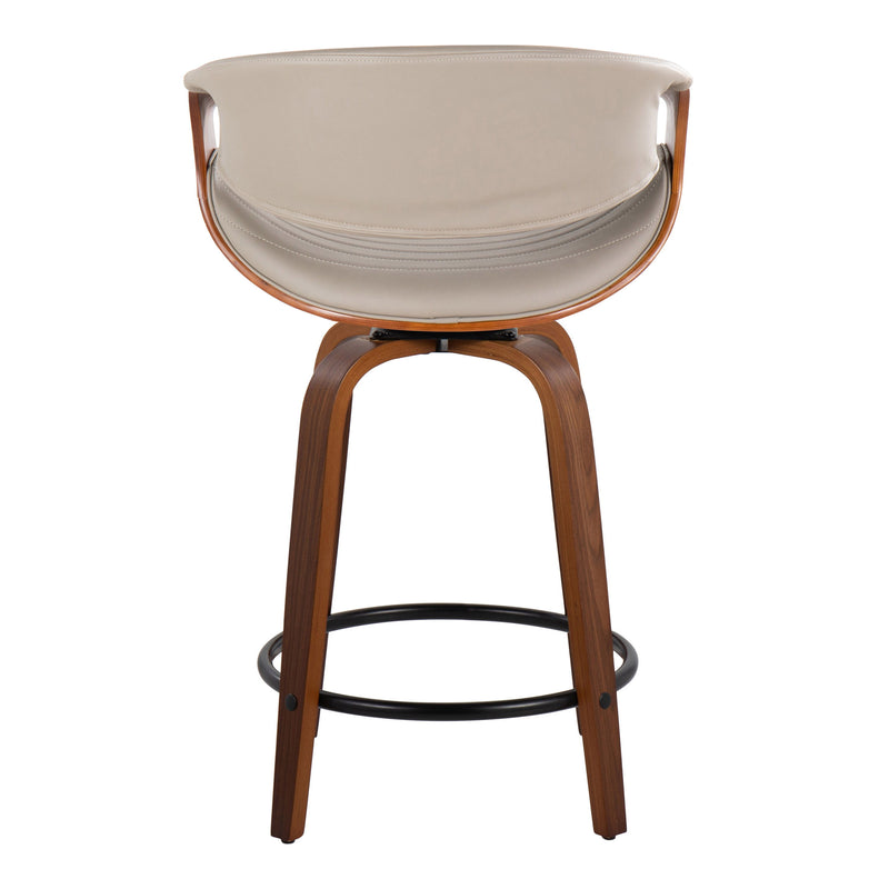 Symphony - Mid Century Modern Fixed Height Counter Stool With Swivel With Round Footrest (Set of 2)