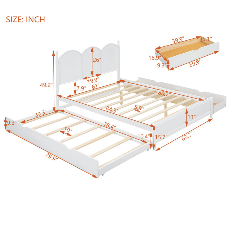 Platform Bed With With 2 Big Drawers And Trundle