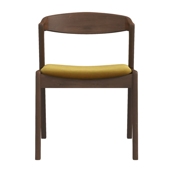 Dakota - Velvet Dining Chair (Set of 2) - Brown / Yellow