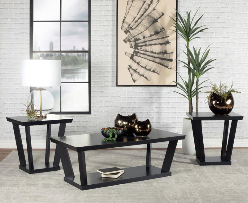 Aminta - 3 Piece Coffee And End Table Set - Black