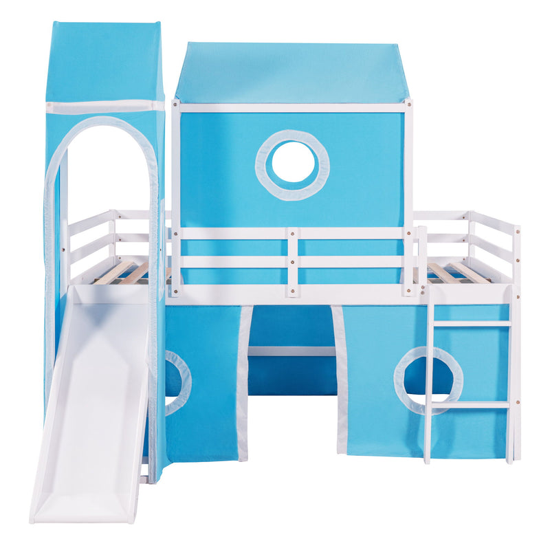 Loft Bed With Slide Tent And Tower