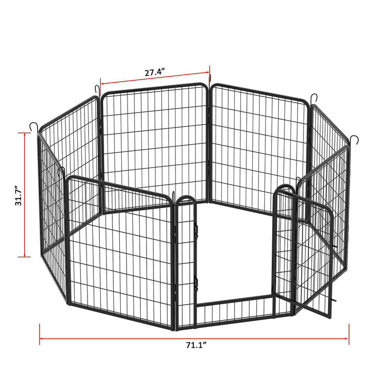 Heavy Duty Metal Playpen With Door, Dog Fence Pet Exercise Pen For Outdoor, Indoor