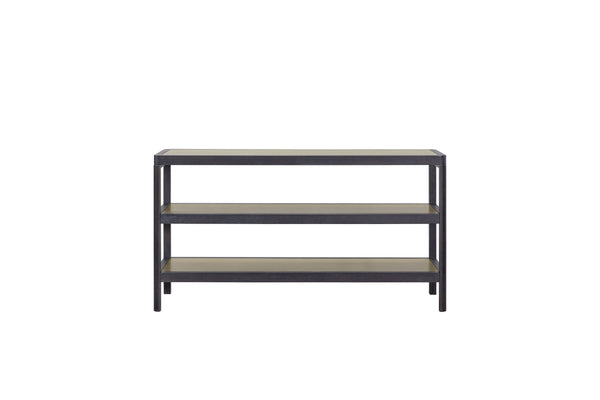 Console Table With Metal Insets - Black