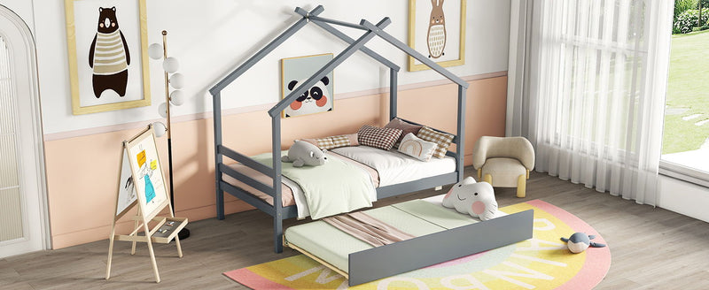 House-Shaped Bed With Trundle