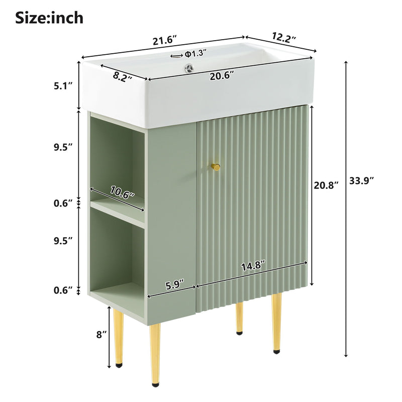 Bathroom Vanity, Combo Cabinet, Bathroom Storage Cabinet, Single Ceramic Sink