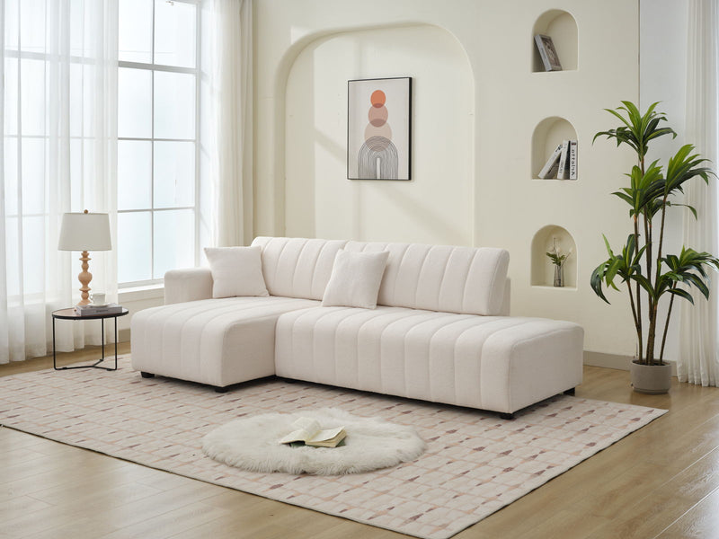 Jessica - Lamb Wool Sectional Sofa With Chaise, Versatile Configuration