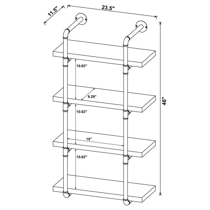 Elmcrest - 4-Shelf Wall Bookshelf