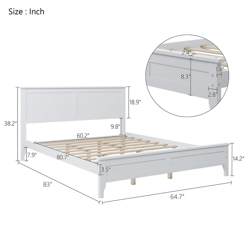 Modern Solid Wood Platform Bed