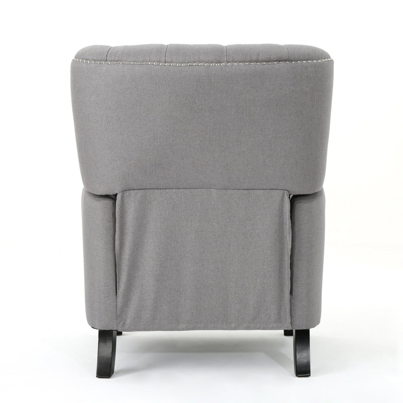 Modern Fabric Push Back Recliner - Light Gray