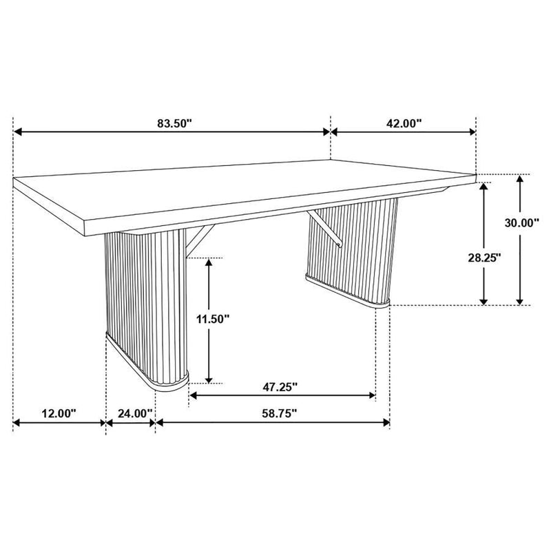 Catherine - Rectangular Wood Dining Table - Black