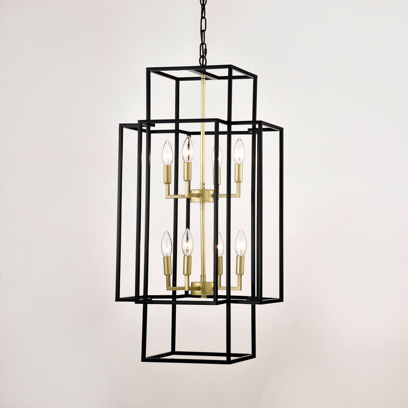 8 Light Lantern Chandelier Lighting, Entryway Chandeliers For High Ceilings, Chandeliers For Dining Room, Foyer, Entry, Staircase, Hallway, Height Adjustable (E12 Bulbs Not Included)