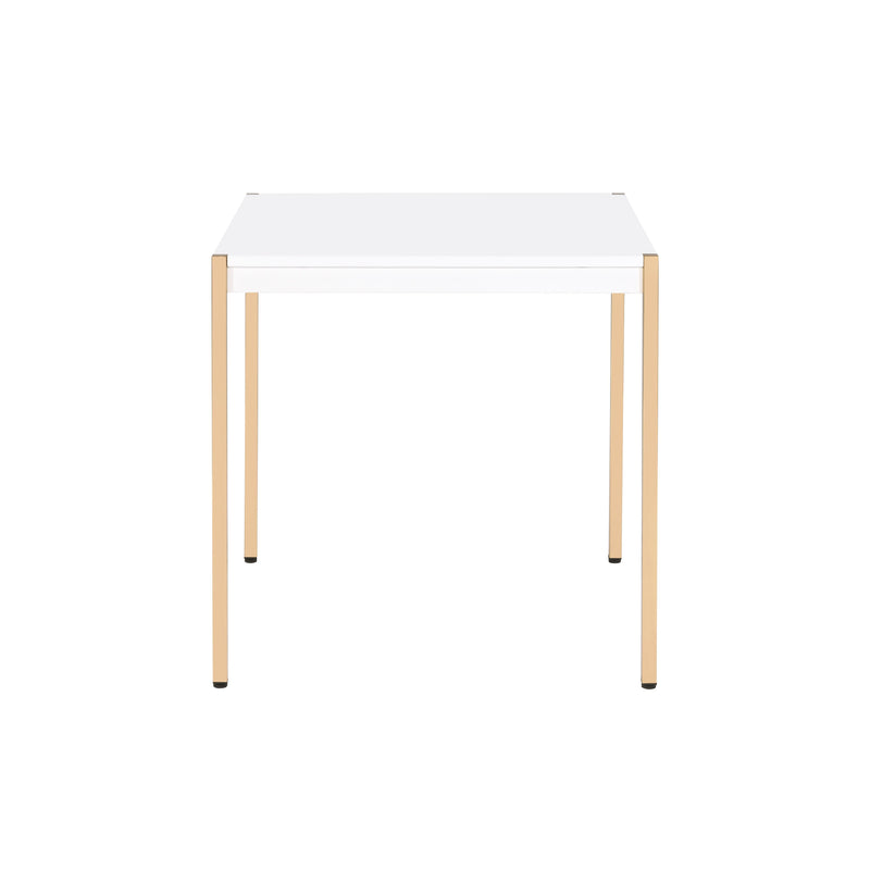 Otrac - End Table - White & Gold Finish