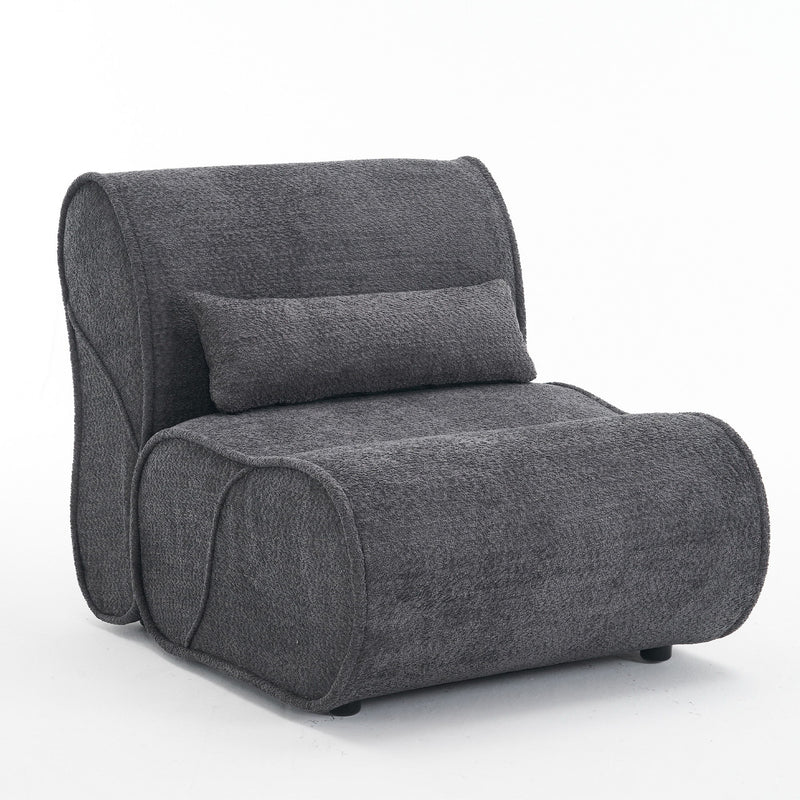 Soft Pellet Velvet Recliner, Comfortable Lounge Chair With Waist Pack Padding, Modern Design, Ideal For Living Room