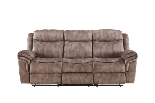 Zubaida - Two Tone Velvet Recliner Sofa With USB Port Drop Down Table