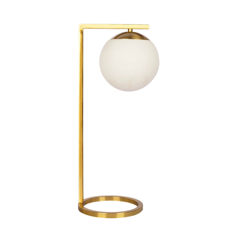 Globe - Table Lamp Opal With Dimmer Switch Inline - Gold / White