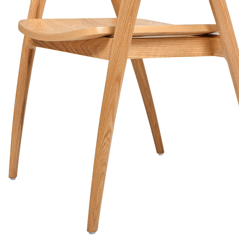 Simeon - Scandinavian Sculpted Dining Chair - Warm Natural Brown