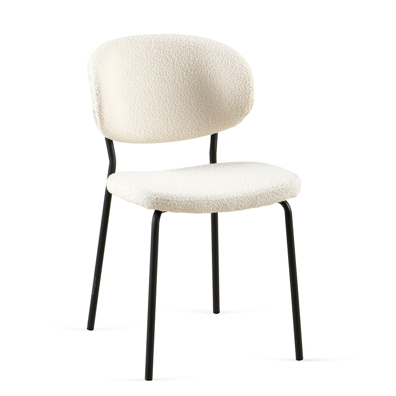 Boucle Dining Chairs, Dining Chairs With Metal Legs For Dining Room, Kitchen, Living Room