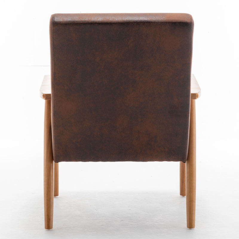 Wide Classic Mid-Century Modern Arm Chair - Brown