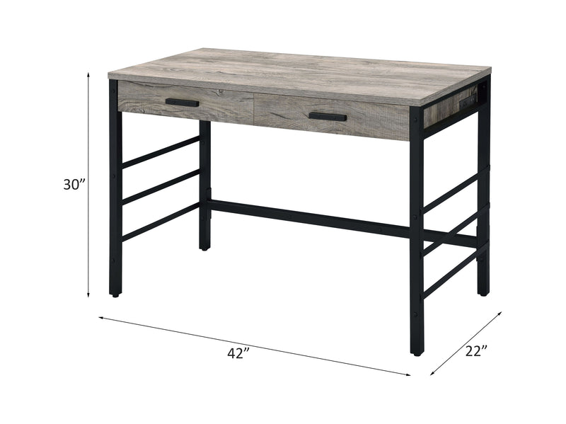 Disho - Desk - Light Weathered Oak & Black Finish