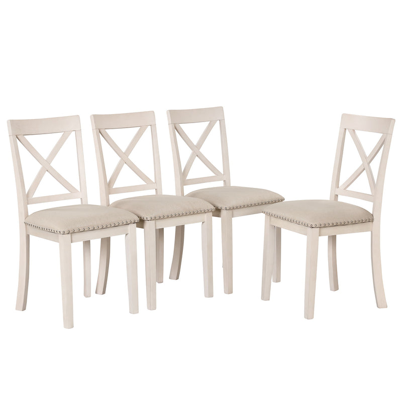 Modern Dining Table Set For 4, Round Table And 4 Kitchen Room Chairs, 5 Piece Kitchen Table Set For Dining Room, Dinette, Breakfast Nook