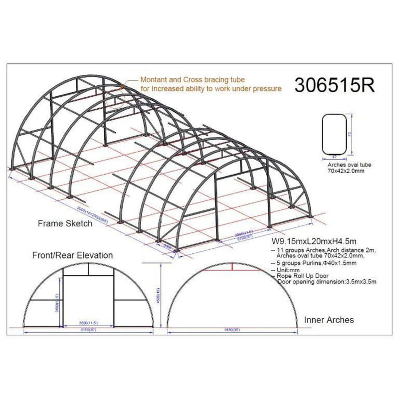 Single Truss Arch Storage PE Shelter